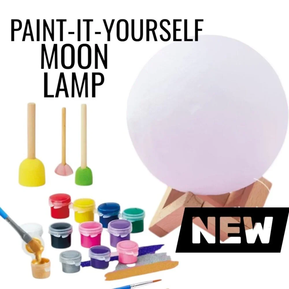 Moon Lamp Night Light Kit Paint it Yourself Craft Kits Activity Project Decor ST